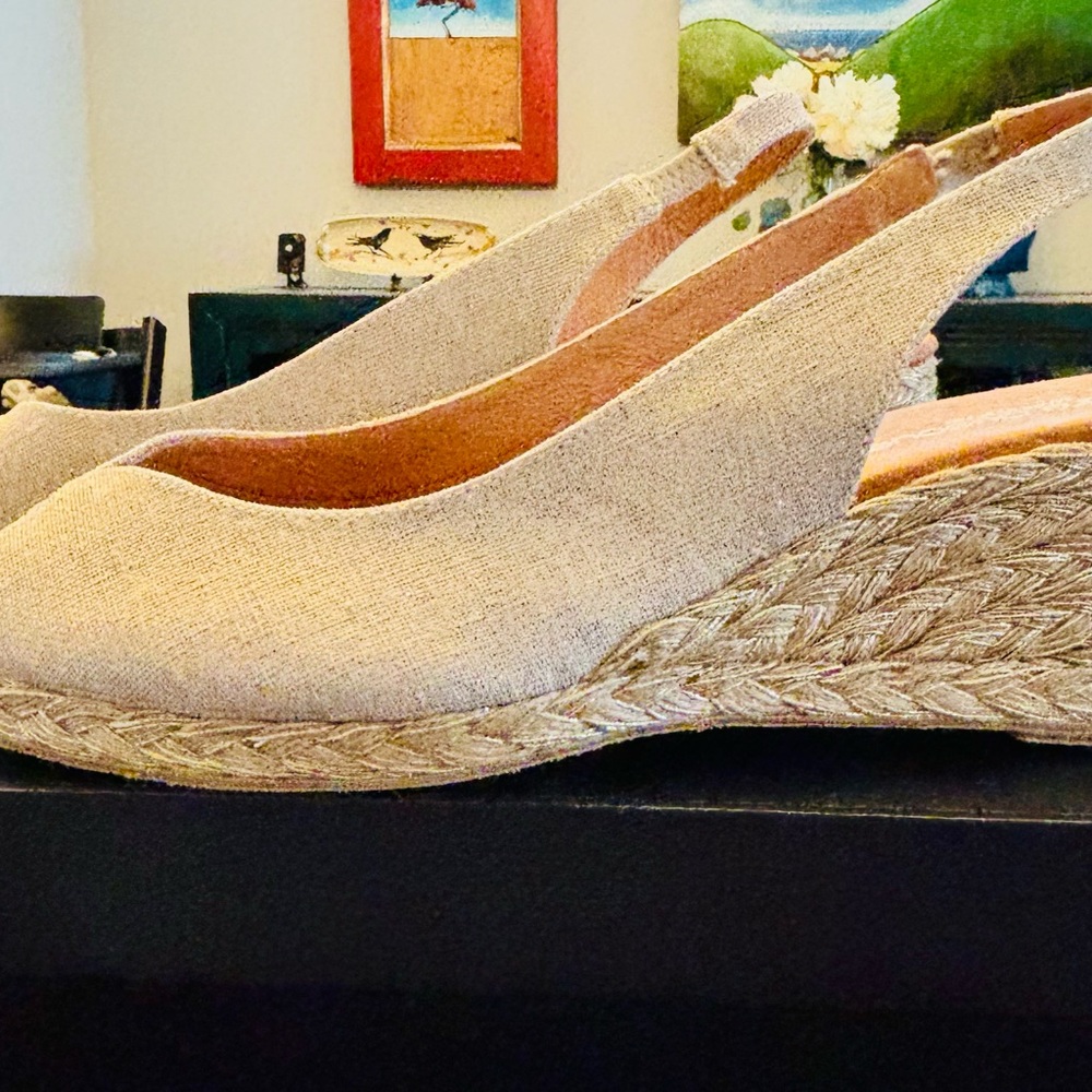 Andre Assous Hemp Glitter Espadrille Wedges